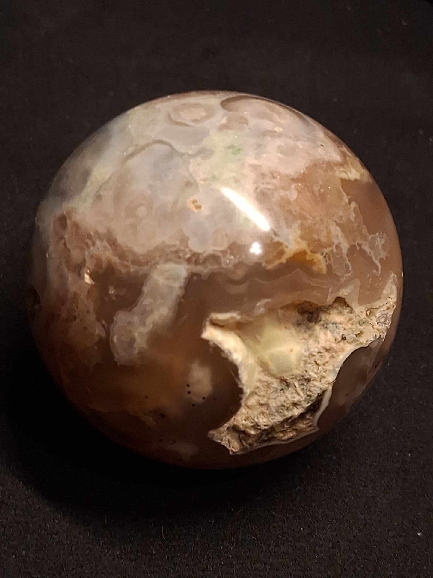 Natural Agate Sphere - 4.7 cm - Sakura agate - Druzy pocket