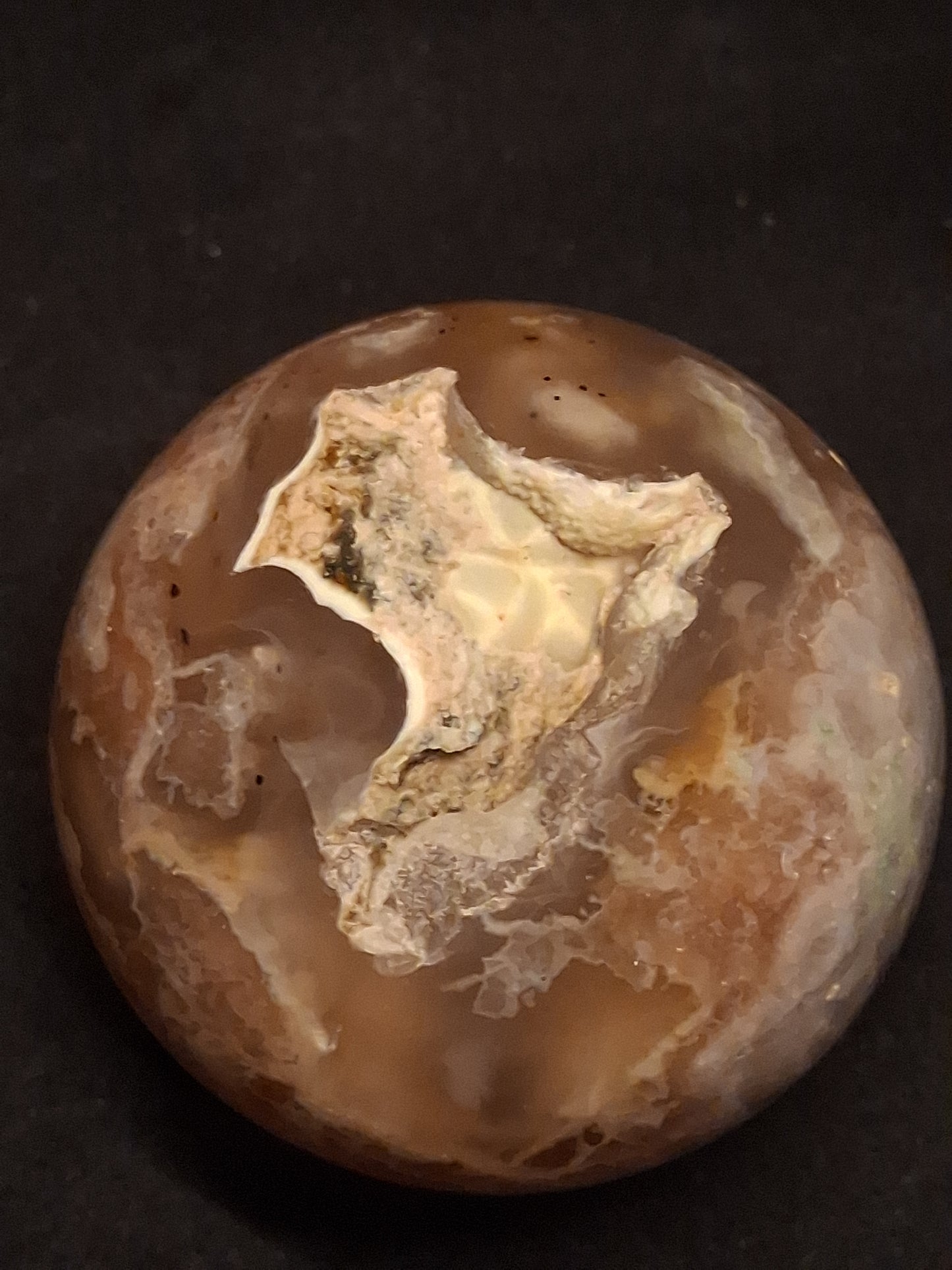 Natural Agate Sphere - 4.7 cm - Sakura agate - Druzy pocket