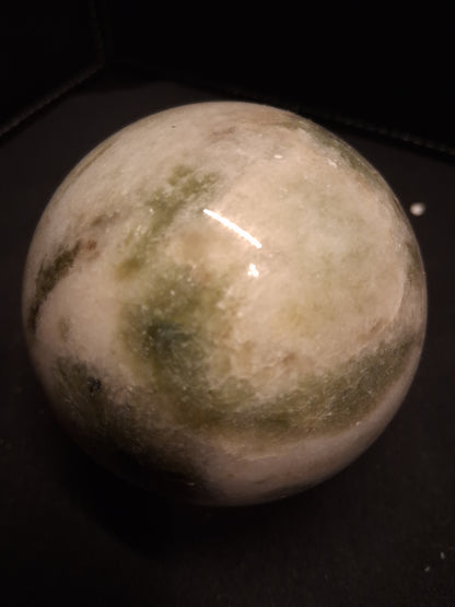 Natural Serpentine Sphere - 6.5 cm - very light green to mossy green
