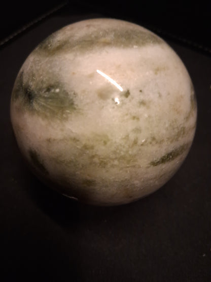 Natural Serpentine Sphere - 6.5 cm - very light green to mossy green