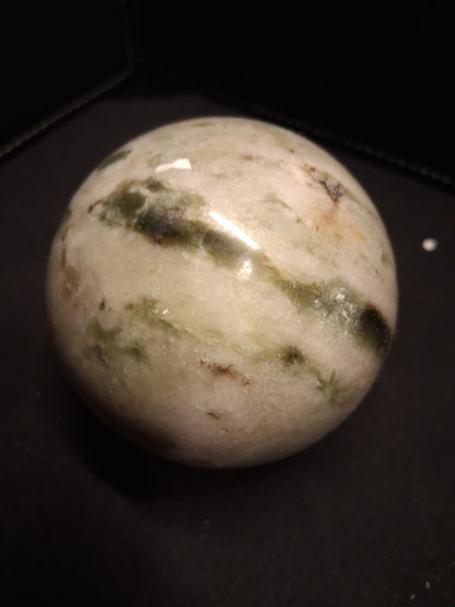 Natural Serpentine Sphere - 6.5 cm - very light green to mossy green