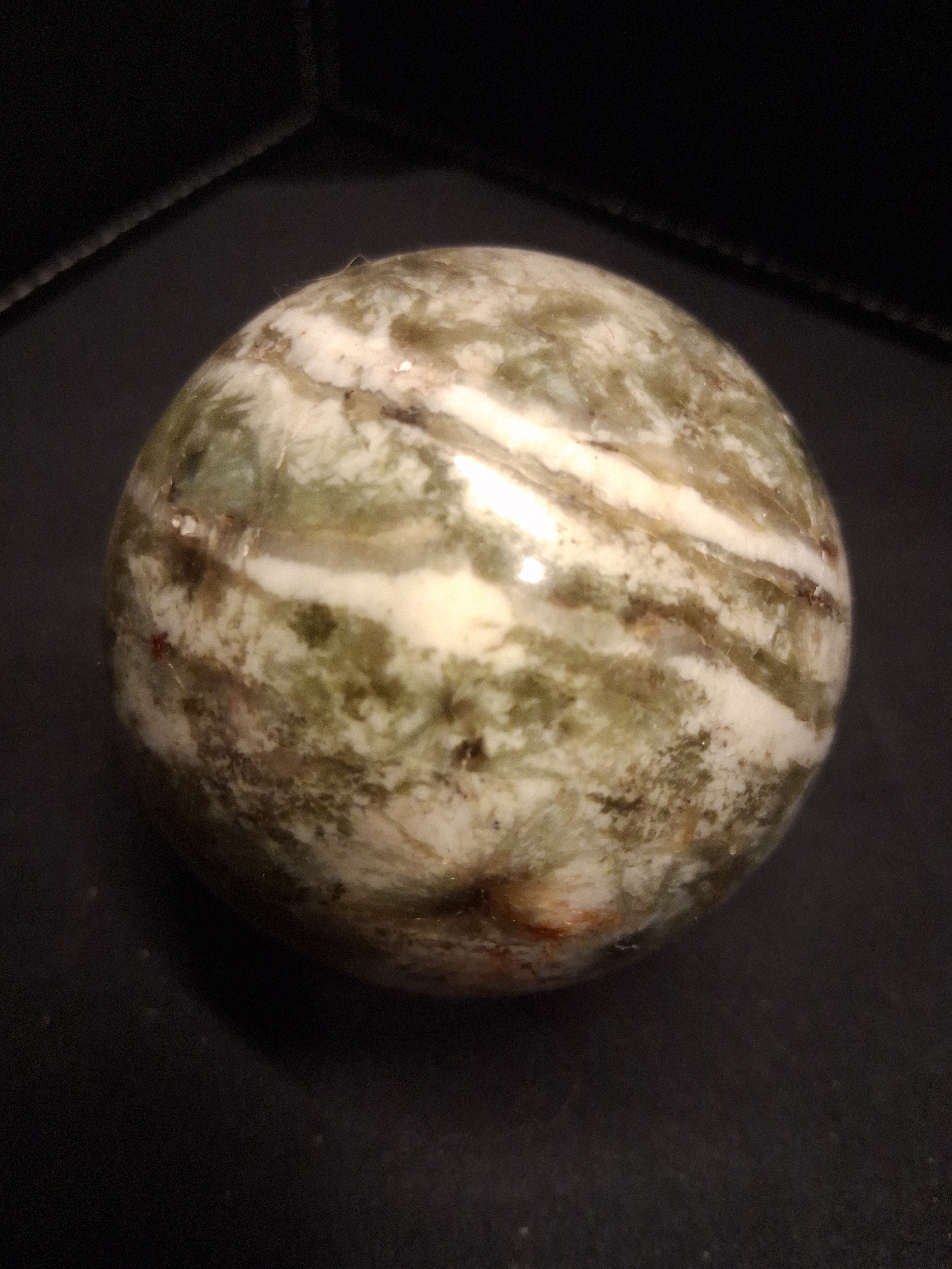 Natural Serpentine Sphere - 5.9 cm - light green to mossy green