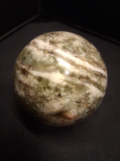 Natural Serpentine Sphere - 5.9 cm - light green to mossy green
