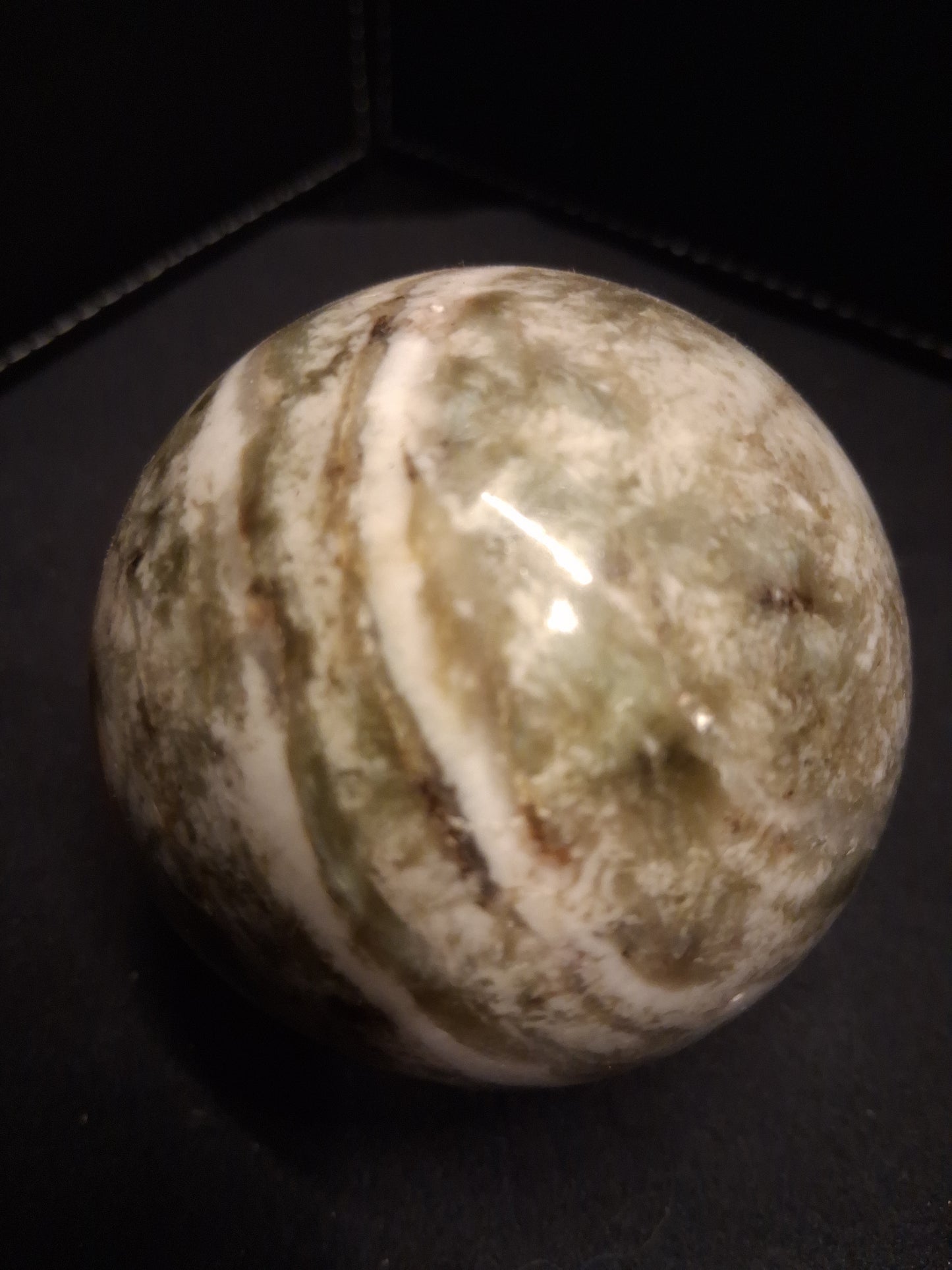Natural Serpentine Sphere - 5.9 cm - light green to mossy green