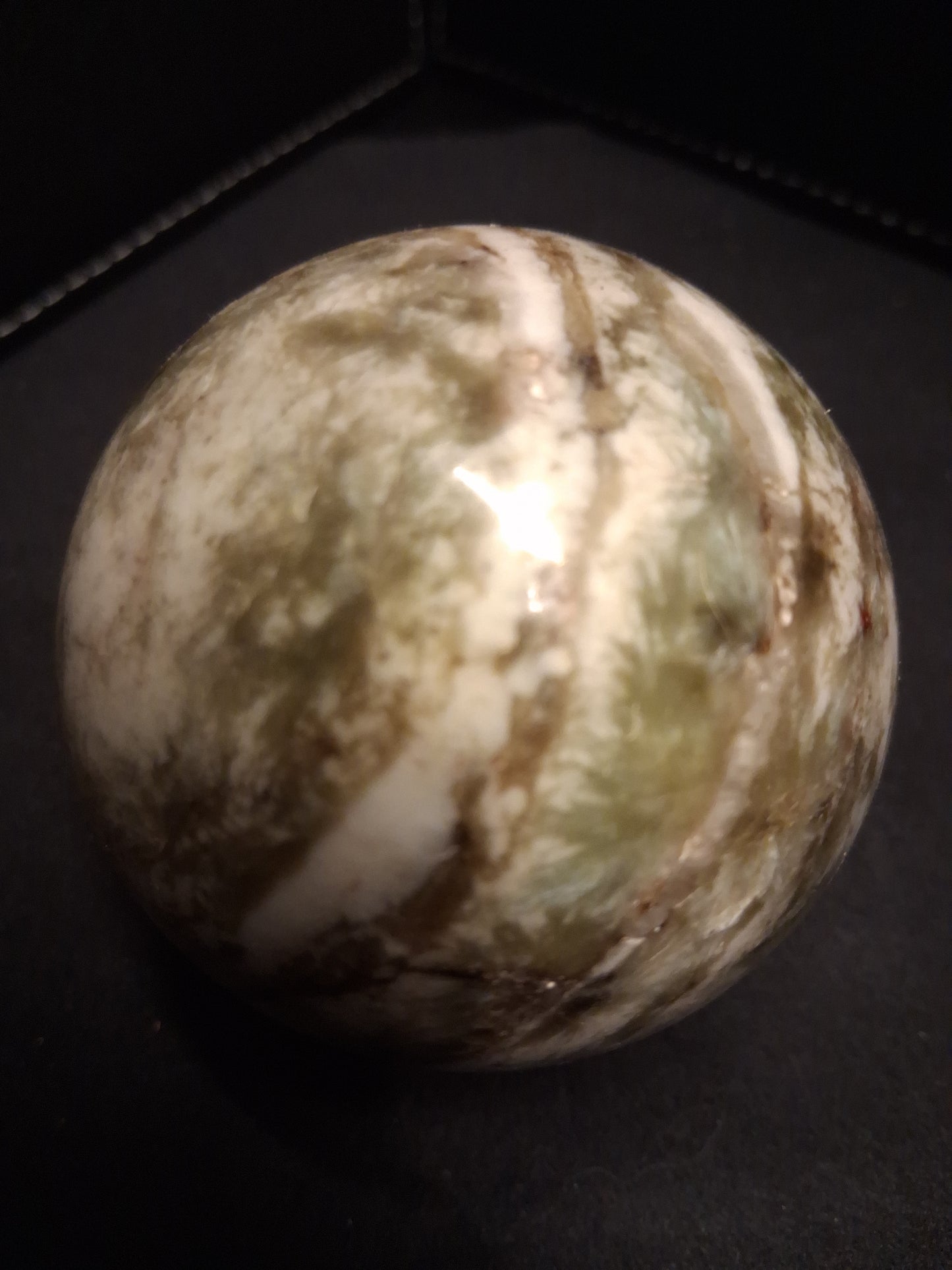 Natural Serpentine Sphere - 5.9 cm - light green to mossy green