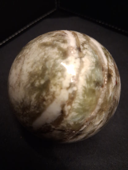 Natural Serpentine Sphere - 5.9 cm - light green to mossy green