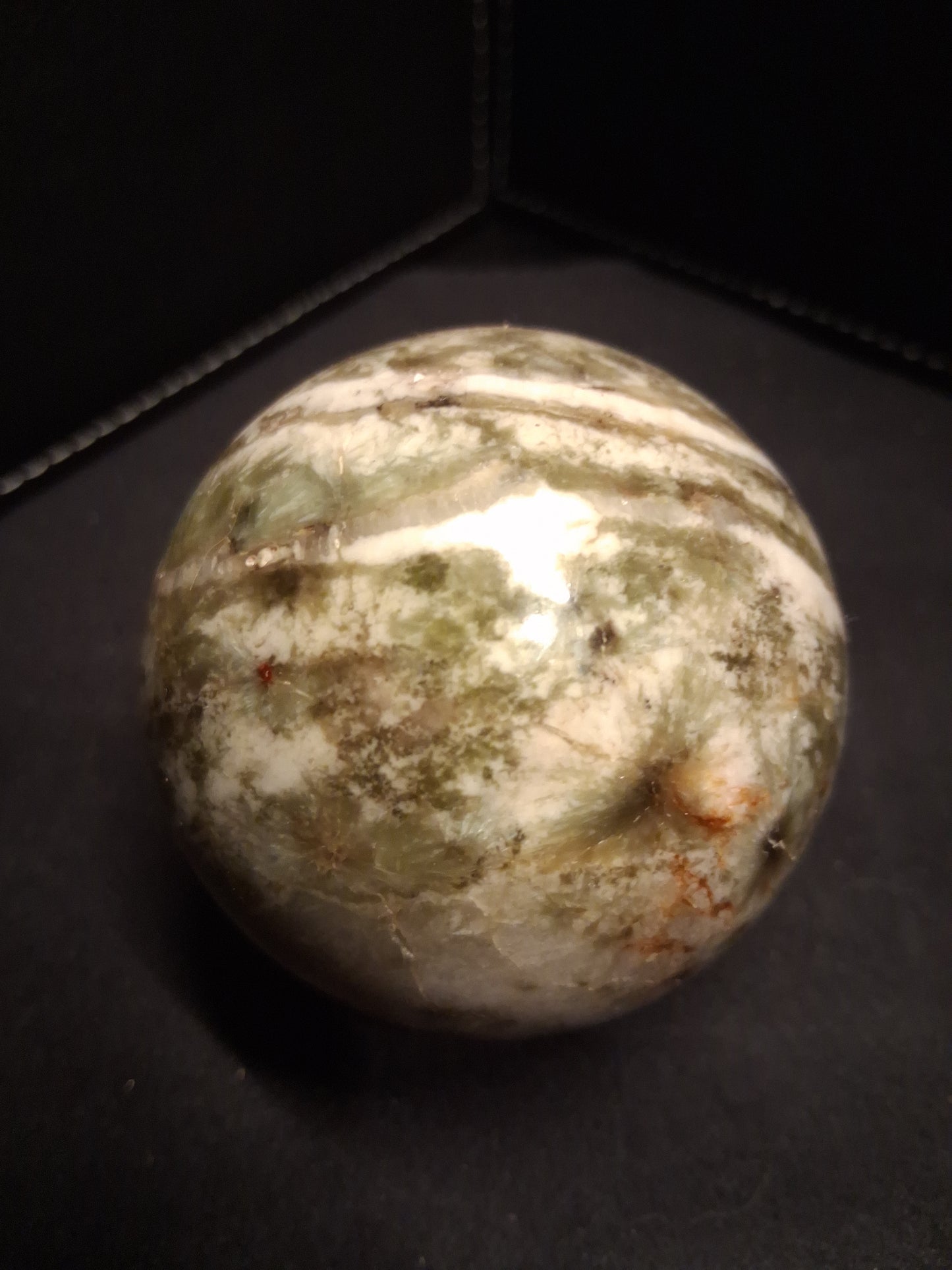 Natural Serpentine Sphere - 5.9 cm - light green to mossy green
