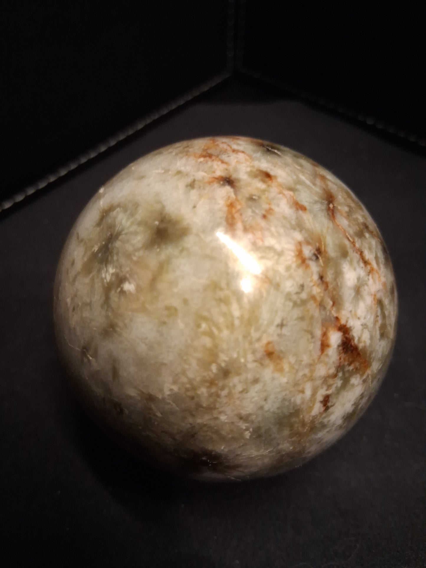 Natural Serpentine Sphere - 5.9 cm - light green to mossy green