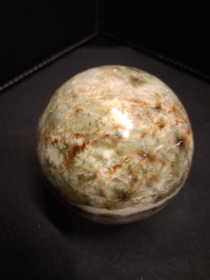 Natural Serpentine Sphere - 5.9 cm - light green to mossy green
