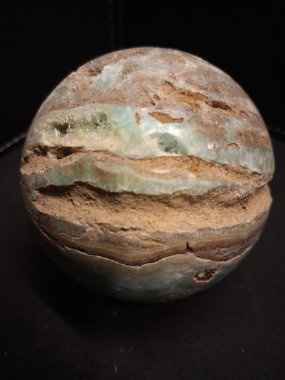 Natural Aragonite Sphere - 6.7 cm - Blue Aragonite