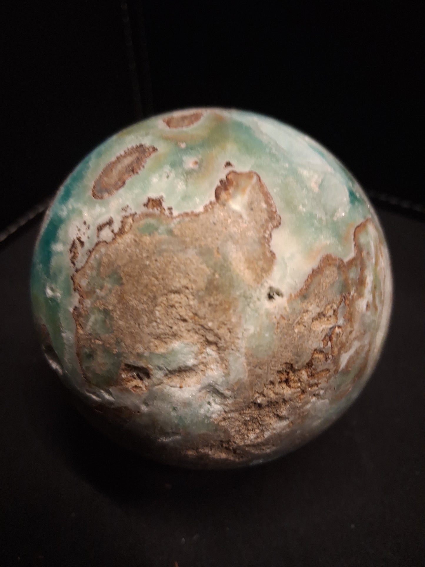 Natural Aragonite Sphere - 6.7 cm - Blue Aragonite