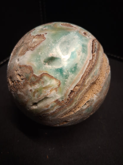 Natural Aragonite Sphere - 6.7 cm - Blue Aragonite