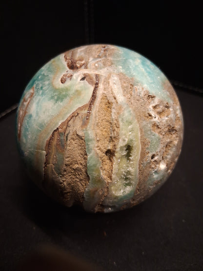 Natural Aragonite Sphere - 6.7 cm - Blue Aragonite