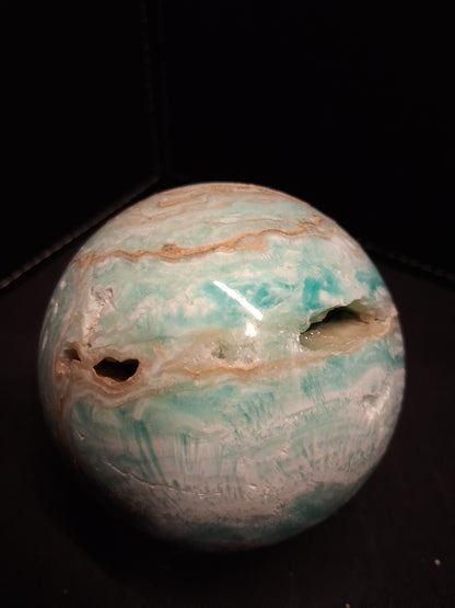 Natural Aragonite Sphere - 6.68 cm - Blue Aragonite