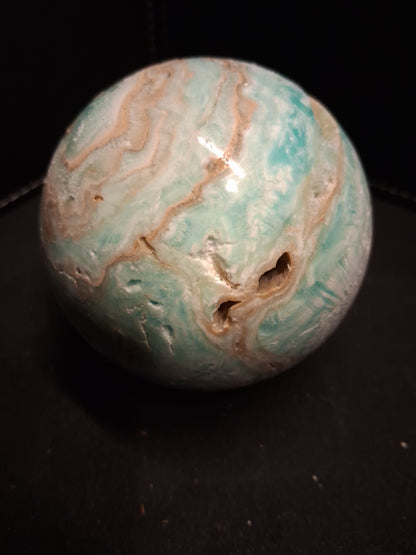 Natural Aragonite Sphere - 6.68 cm - Blue Aragonite