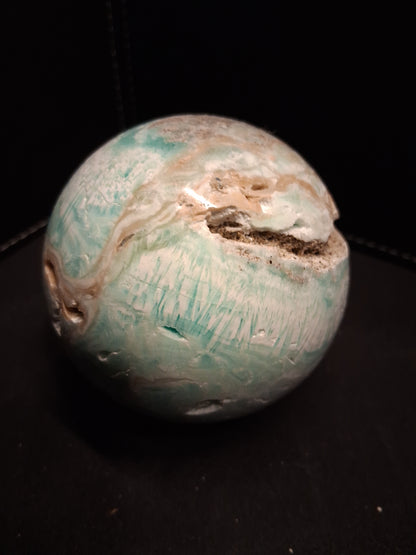 Natural Aragonite Sphere - 6.68 cm - Blue Aragonite