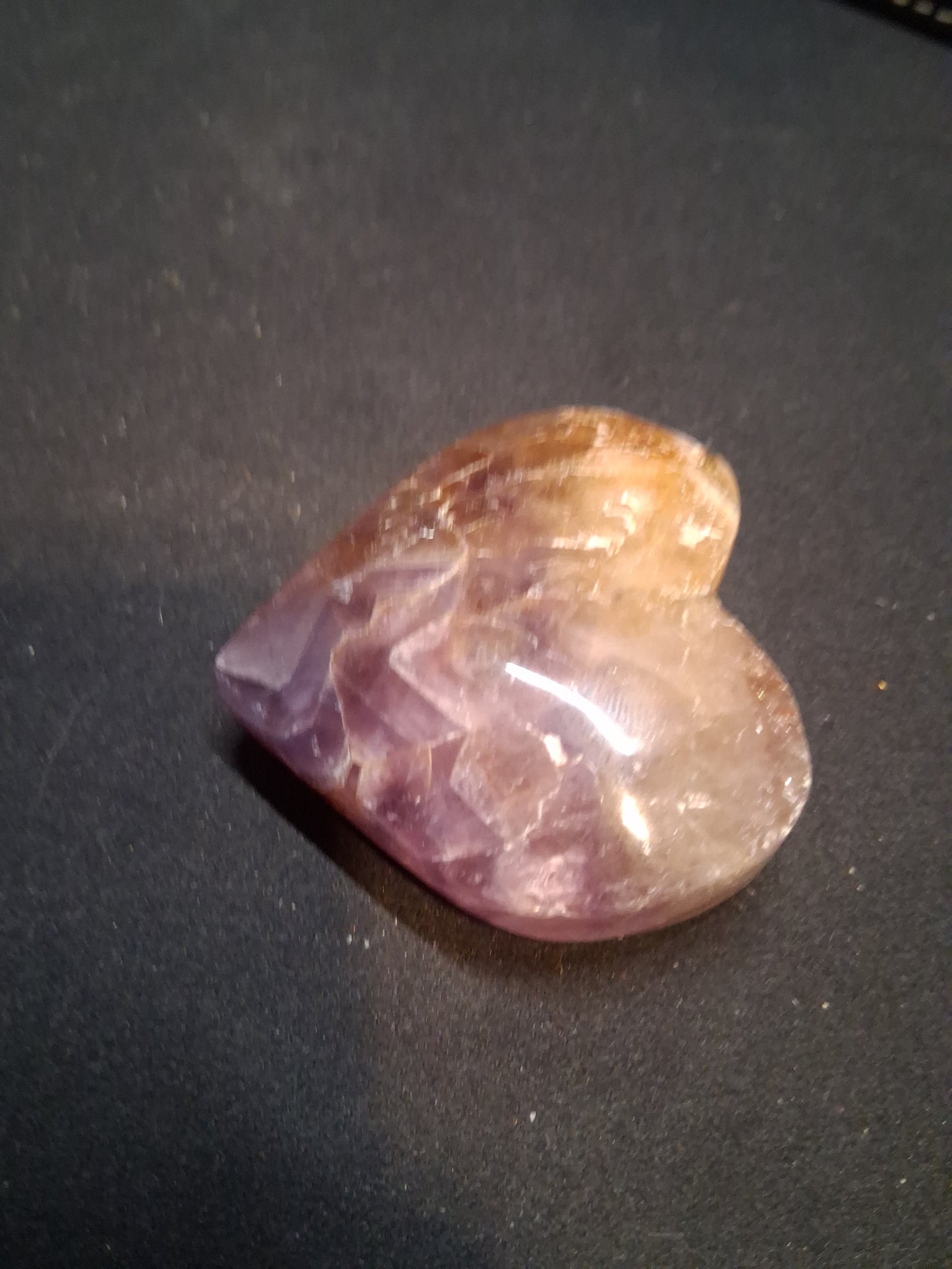 Natural Amethyst Palmstone - heart shaped - Mexico