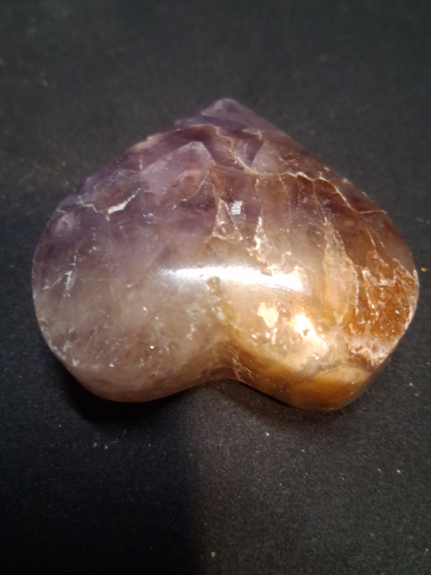 Natural Amethyst Palmstone - heart shaped - Mexico
