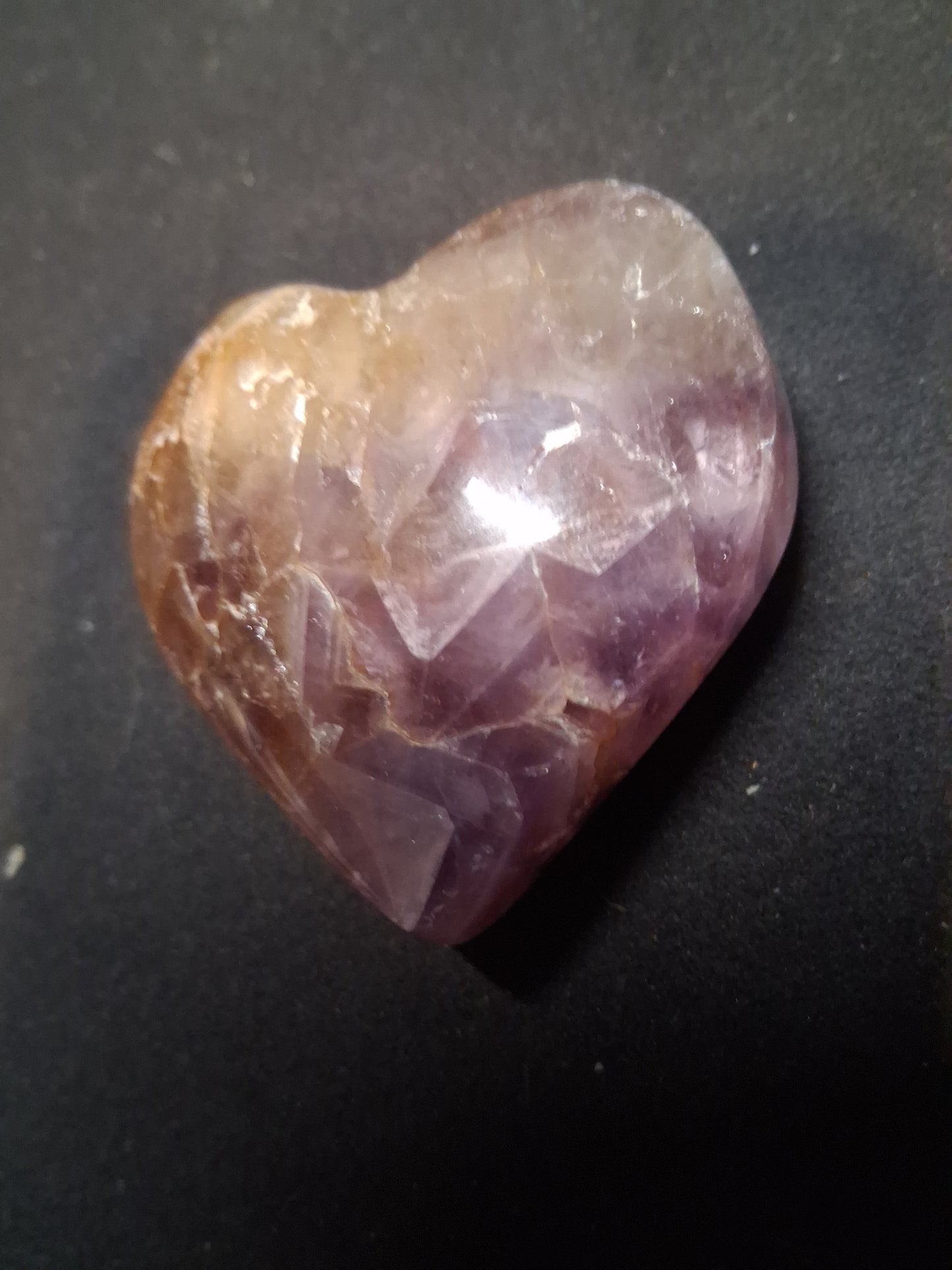 Natural Amethyst Palmstone - heart shaped - Mexico
