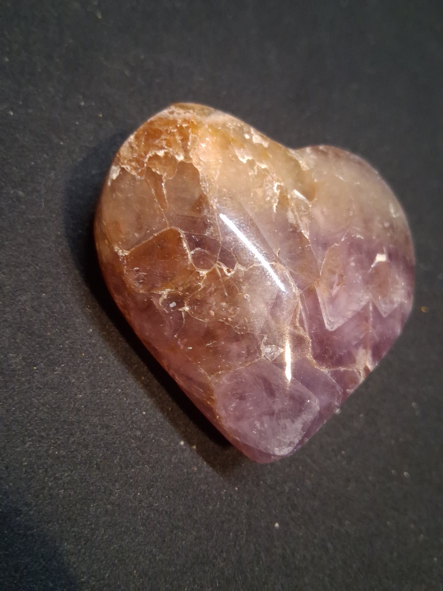 Natural Amethyst Palmstone - heart shaped - Mexico
