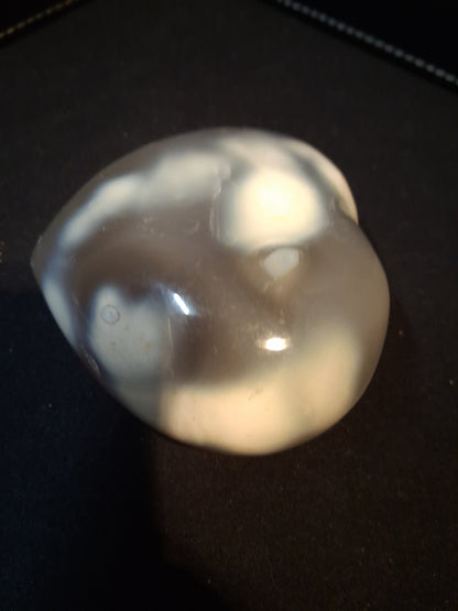 Natural Agate Palmstone - heart shaped - orca agate