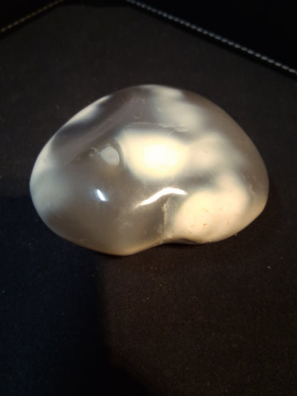 Natural Agate Palmstone - heart shaped - orca agate
