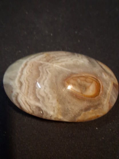 Natural Agate Palmstone - oval - 5x4 cm - crazy lace agate