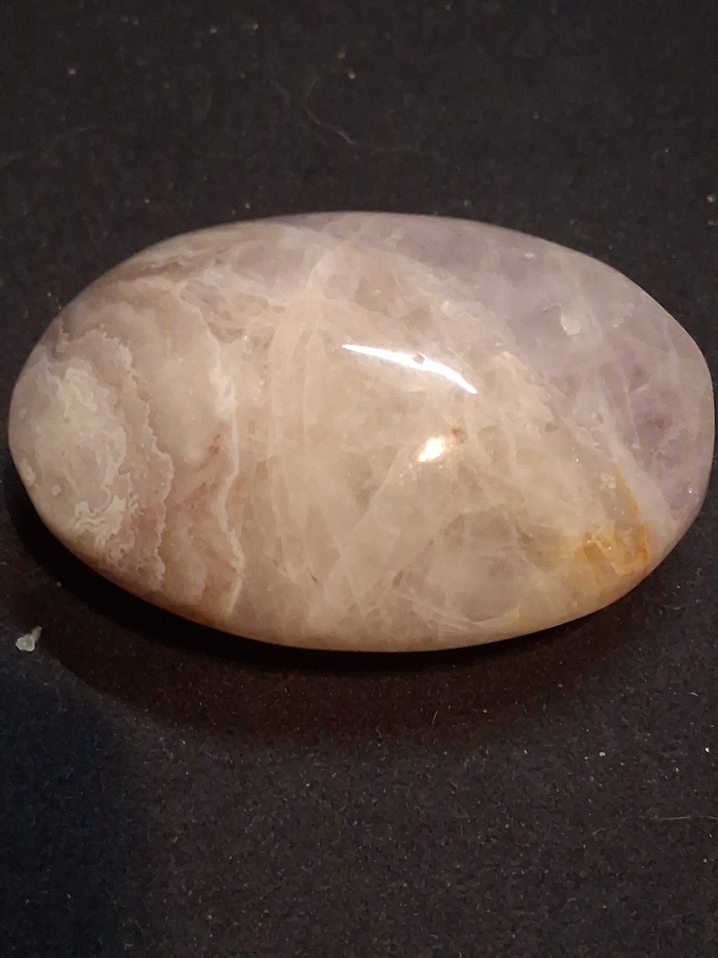 Natural Agate Palmstone - oval - 5x4 cm - crazy lace agate with amethyst