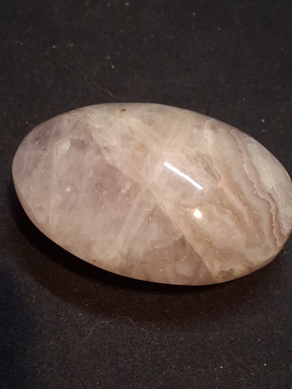 Natural Agate Palmstone - oval - 5x4 cm - crazy lace agate with amethyst