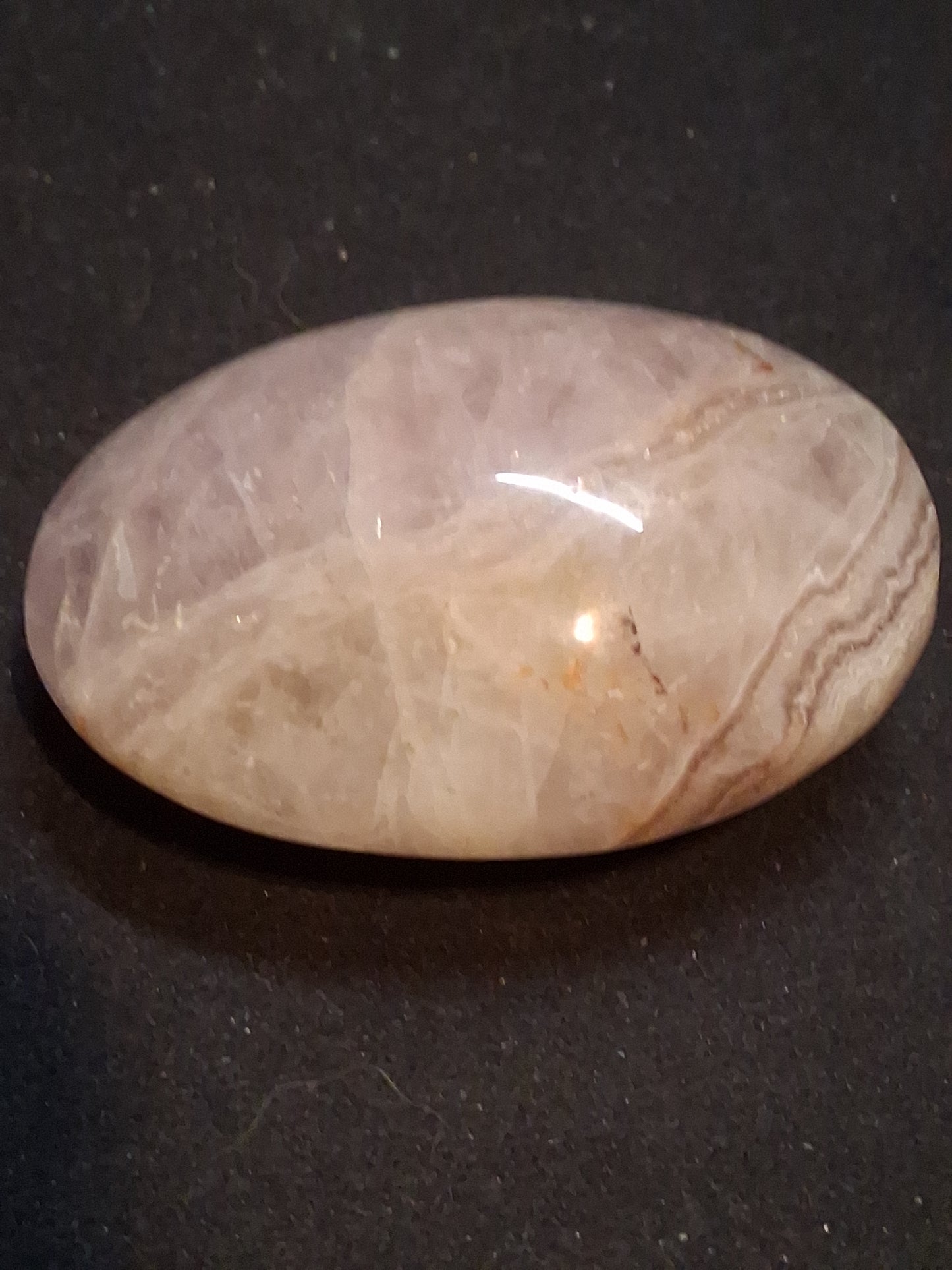 Natural Agate Palmstone - oval - 5x4 cm - crazy lace agate with amethyst