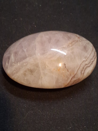 Natural Agate Palmstone - oval - 5x4 cm - crazy lace agate with amethyst
