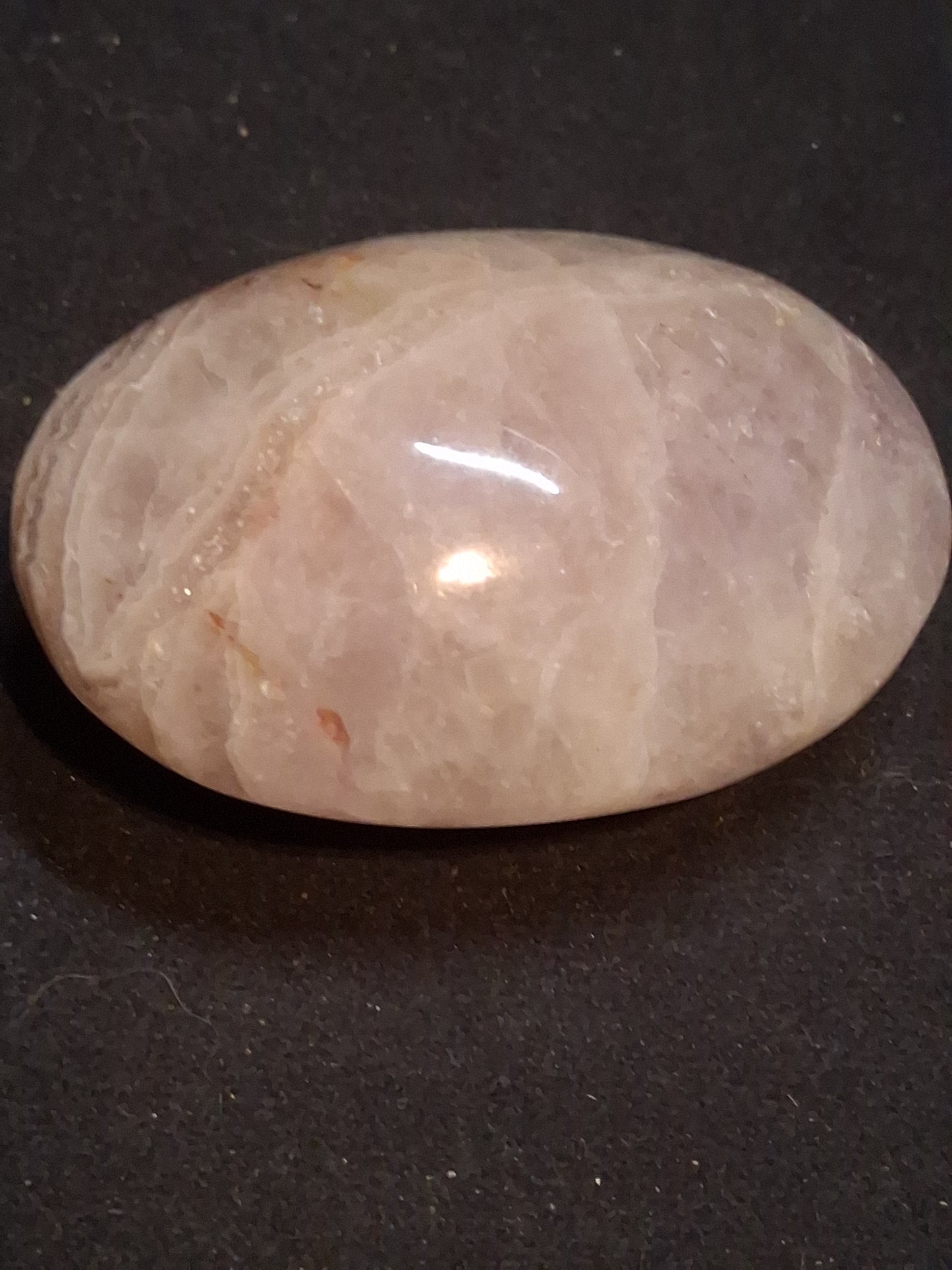 Natural Agate Palmstone - oval - 5x4 cm - crazy lace agate with amethyst