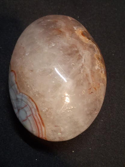 Natural Agate Palmstone - oval - 6x4 cm - crazy lace agate