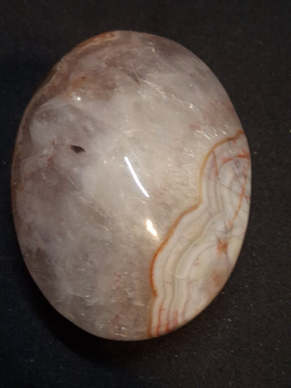 Natural Agate Palmstone - oval - 6x4 cm - crazy lace agate