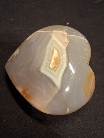 Natural Agate Palmstone - heart - 6x6 cm - cherry blossom agate
