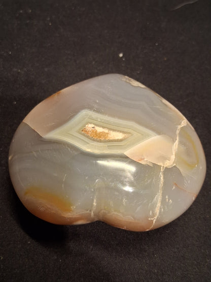Natural Agate Palmstone - heart - 6x6 cm - cherry blossom agate