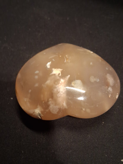 Natural Agate Palmstone - heart - 6x6.5 cm - cherry blossom agate