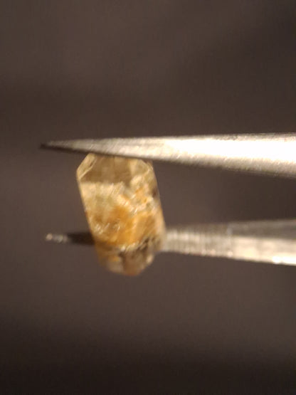 Crystal point of Phantom Quartz - Yellow to orange inclusions - collectors item