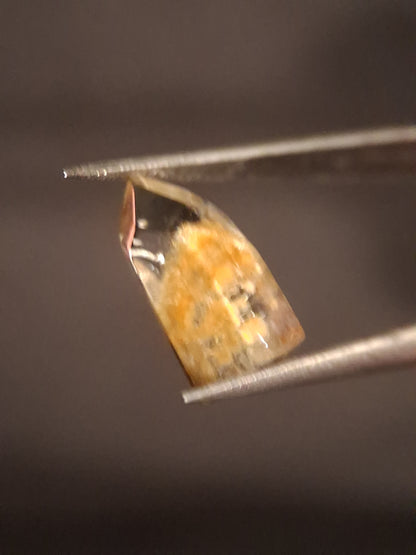 Crystal point of Phantom Quartz - Yellow to orange inclusions - collectors item