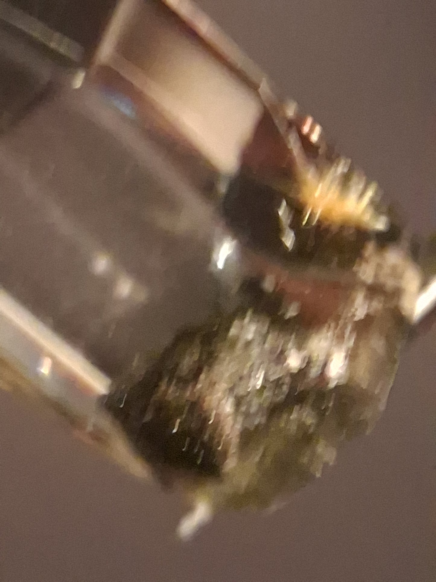 Crystal point of Phantom Quartz - gardenscape yellow flower in desert - collectors item