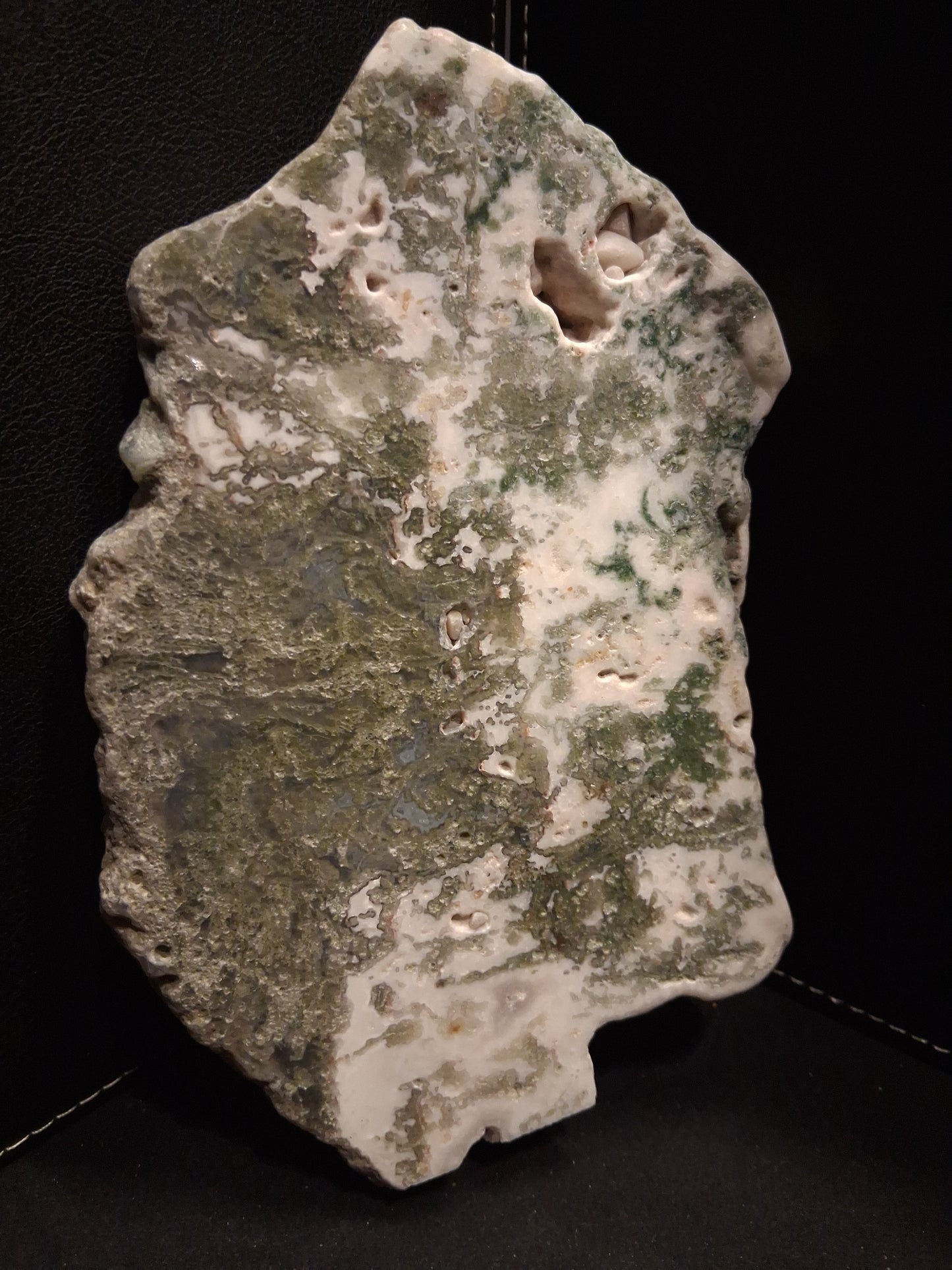 Natural Moss Agate - rough agate slab - 15.5 x 9.5 cm - high quality specimen