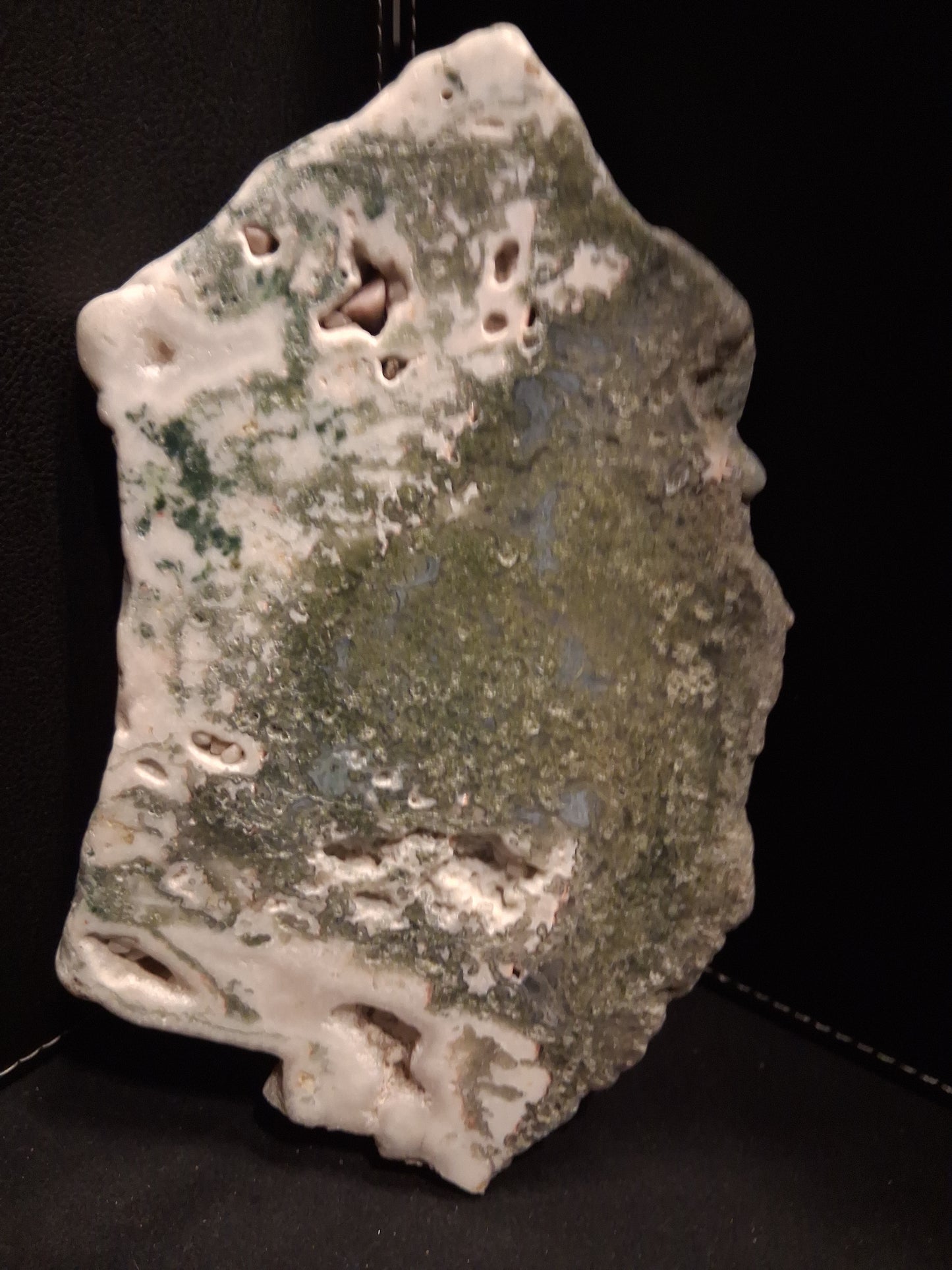 Natural Moss Agate - rough agate slab - 15.5 x 9.5 cm - high quality specimen