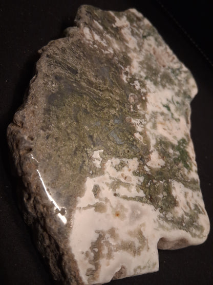 Natural Moss Agate - rough agate slab - 15.5 x 9.5 cm - high quality specimen