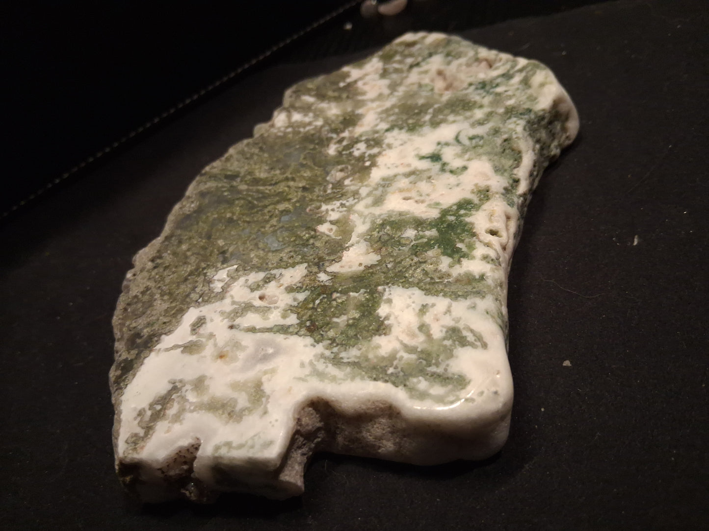 Natural Moss Agate - rough agate slab - 15.5 x 9.5 cm - high quality specimen