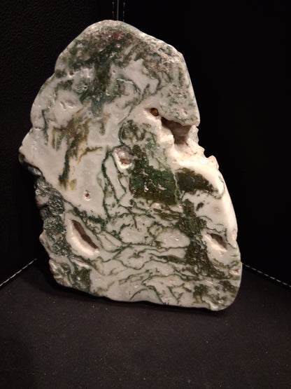 Natural Moss Agate - rough agate slab - 15 x 10 cm - excellent pattern - exceptional quality