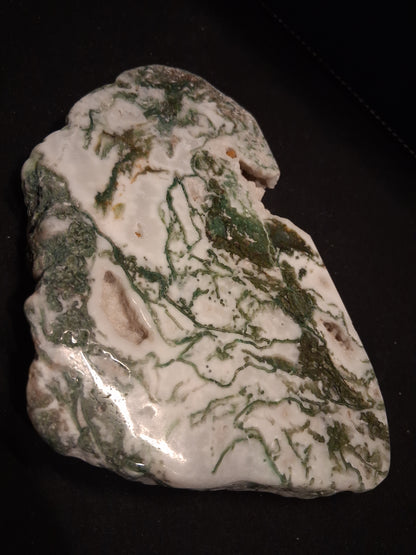 Natural Moss Agate - rough agate slab - 15 x 10 cm - excellent pattern - exceptional quality