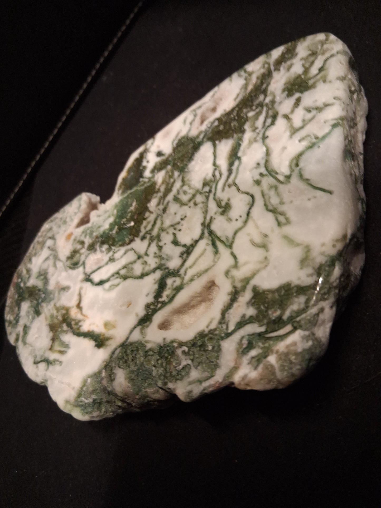 Natural Moss Agate - rough agate slab - 15 x 10 cm - excellent pattern - exceptional quality