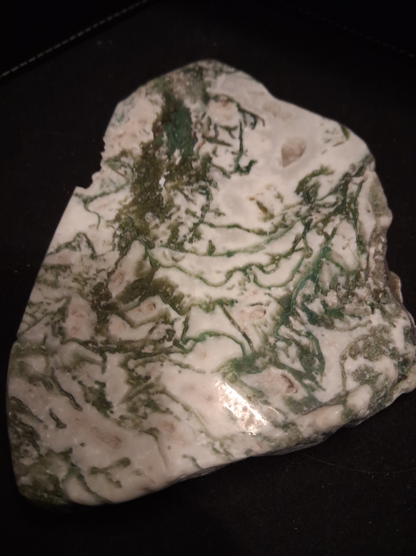 Natural Moss Agate - rough agate slab - 15 x 10 cm - excellent pattern - exceptional quality