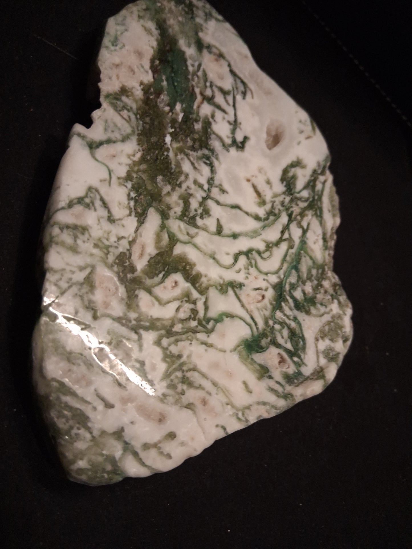 Natural Moss Agate - rough agate slab - 15 x 10 cm - excellent pattern - exceptional quality