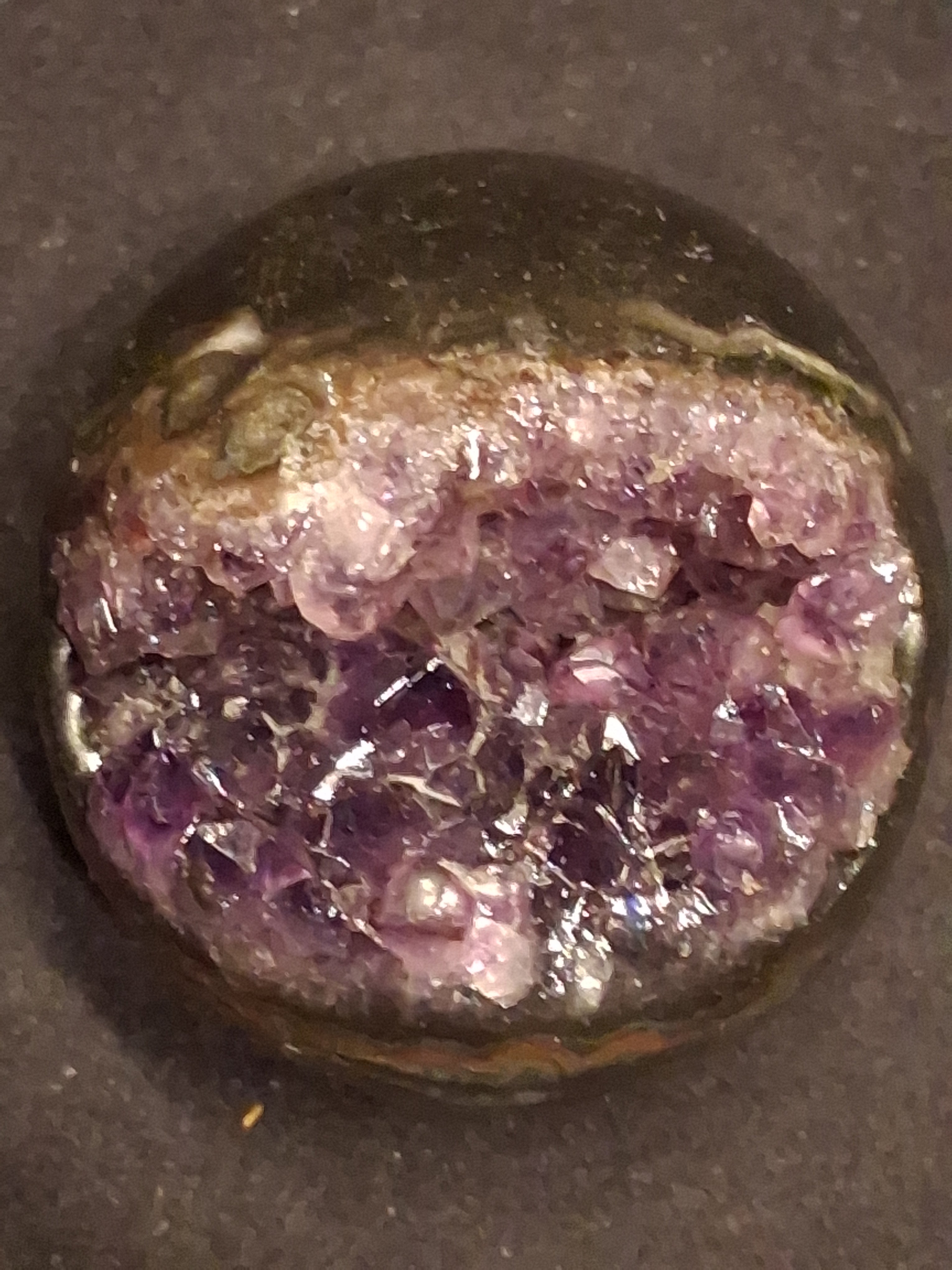 Natural Amethyst geode - Sphere - 5.2 cm - deep purple